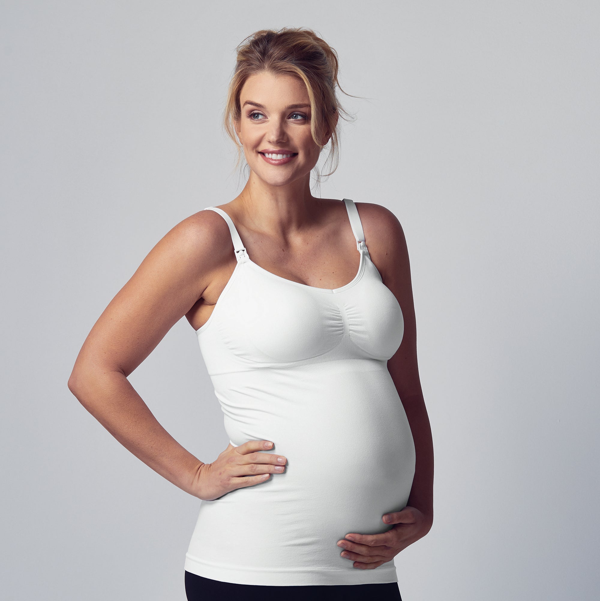 Soft Stretchy Seamless Supportive Maternity Nursing Tank with