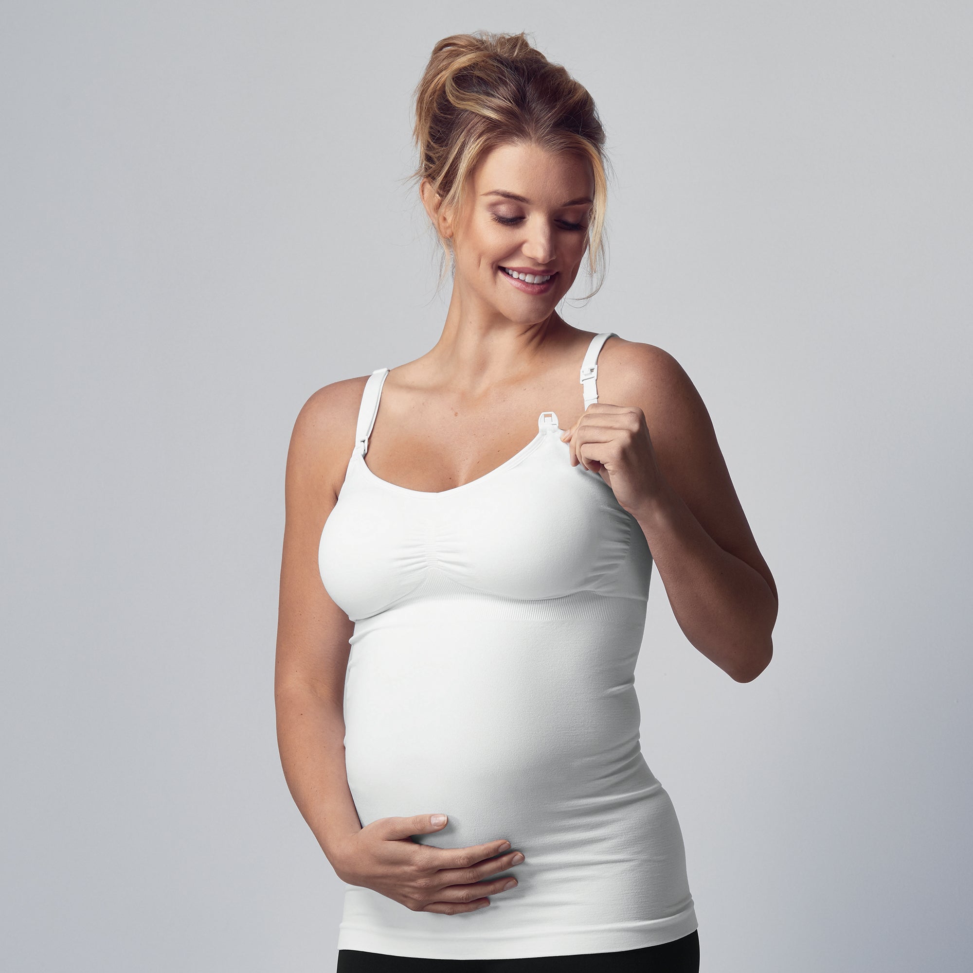 Maternity Beige Nursing Cami Top Detachable Straps